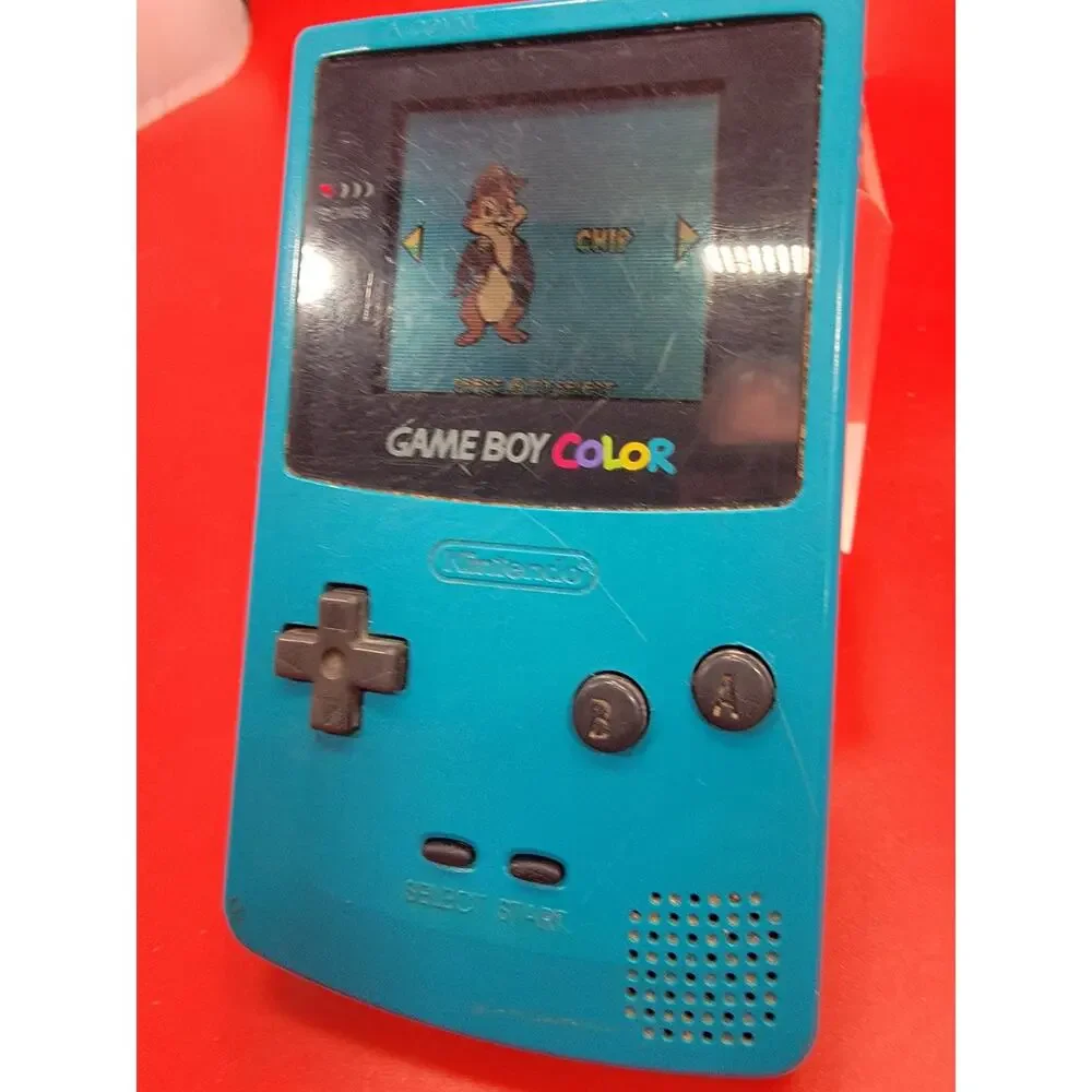 Nintendo Game Boy Color Handheld Console Blue & Tested Working One Free Game